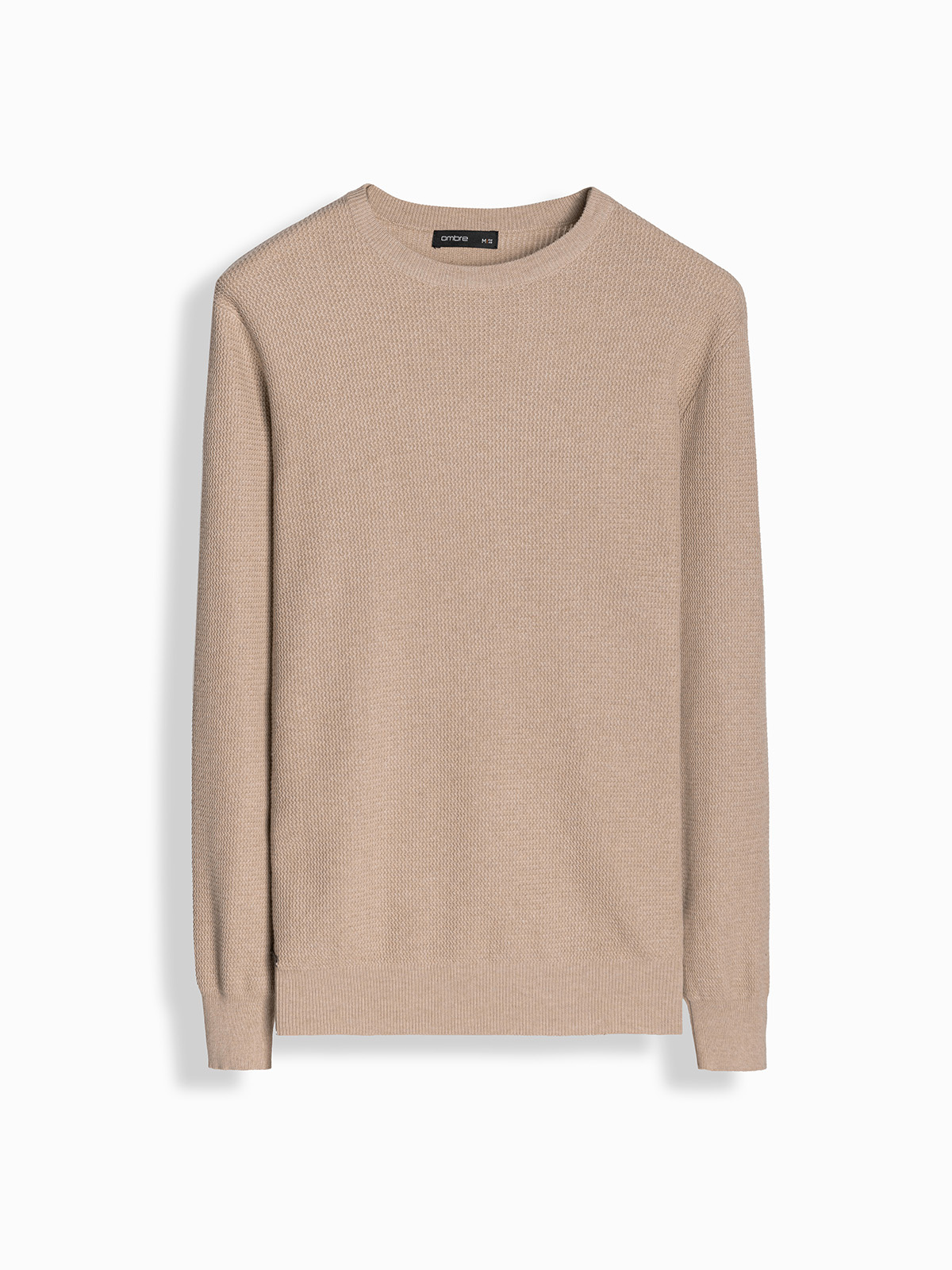 Ombre Men's mélange structured knit sweater - sand