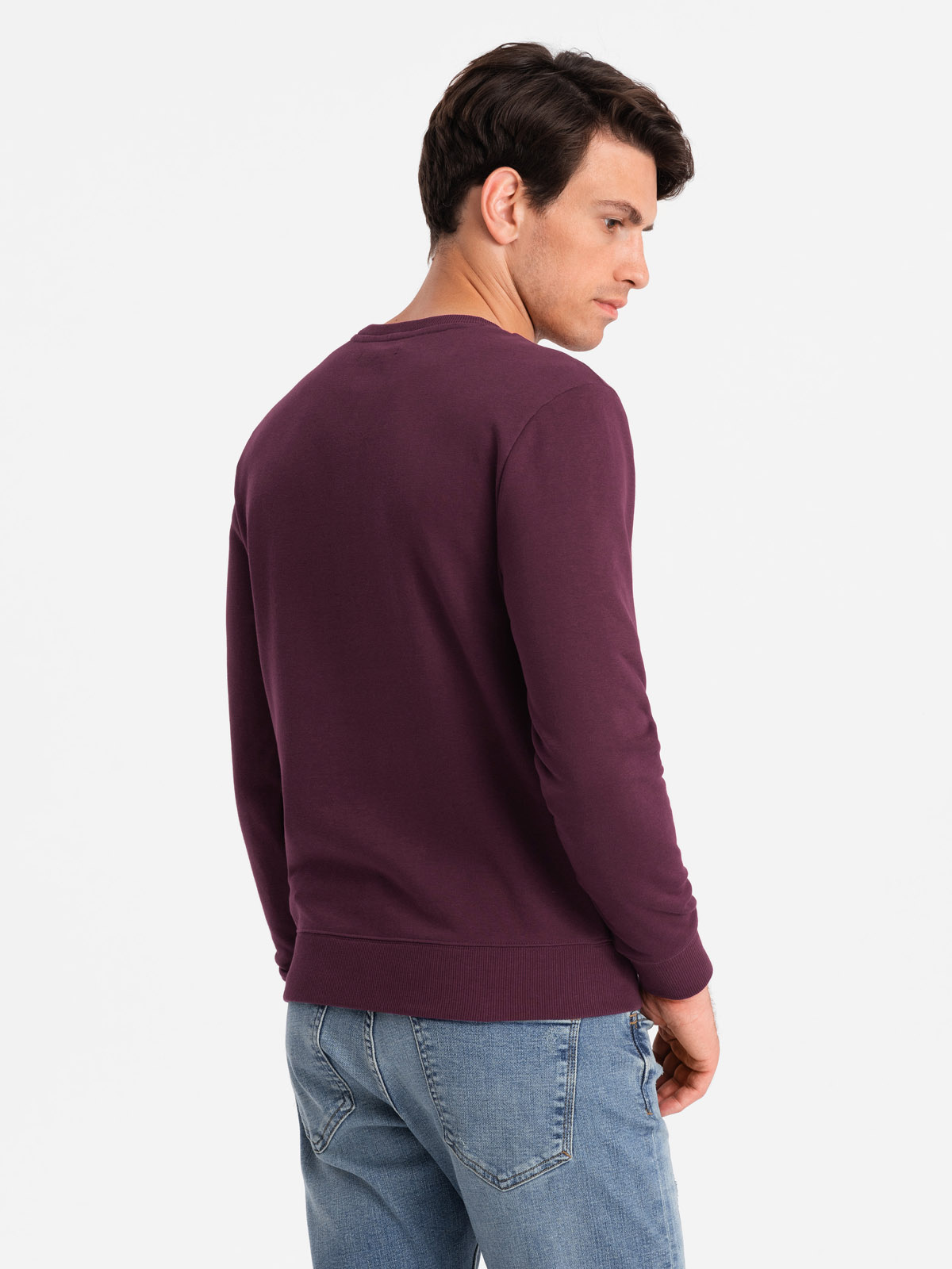 Ombre Men&#039;s BASIC cotton non-stretch sweatshirt - maroon