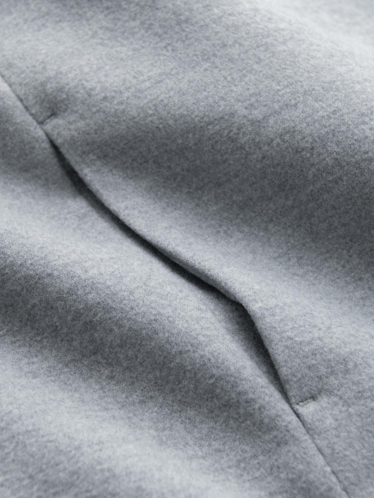 Ombre Men's coat with high collar and asymmetrical fastening - grey melange