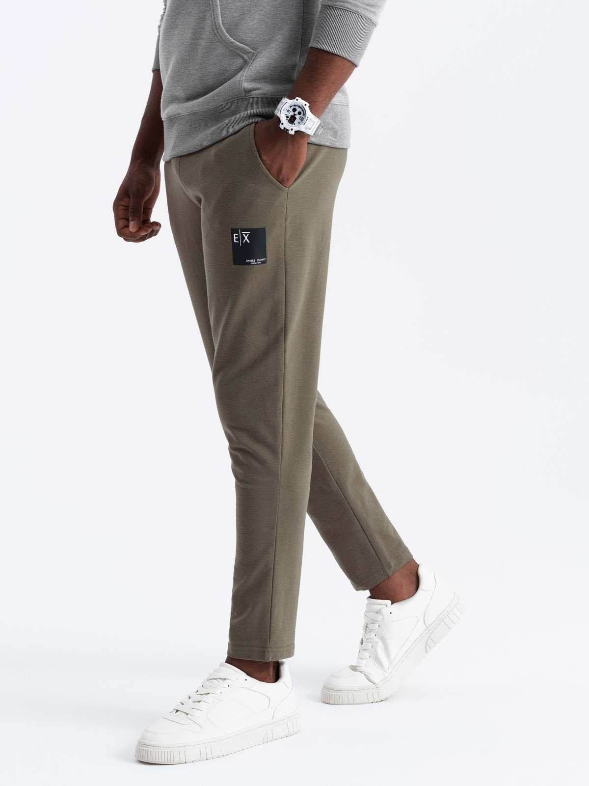 Ombre Men&#039;s sweatpants with logo - olive