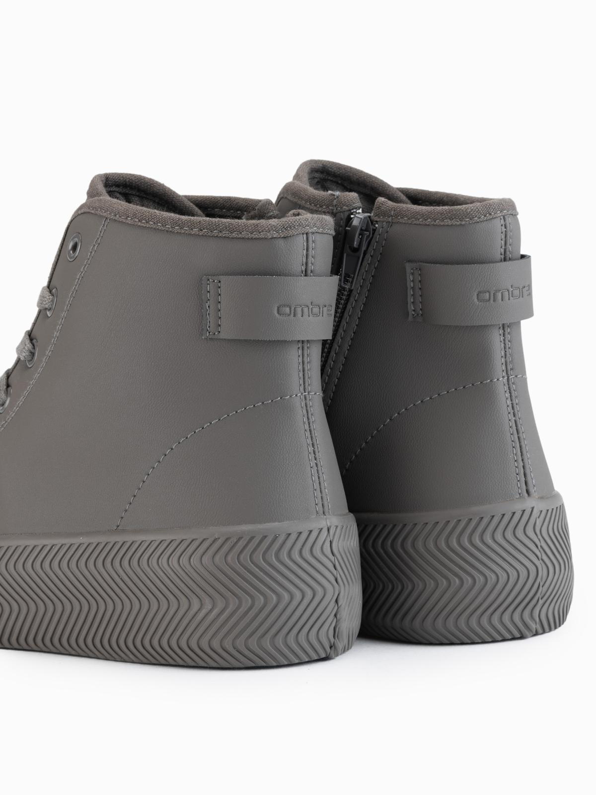 Ombre Men's high top sneakers with zipper for easy donning - dark beige