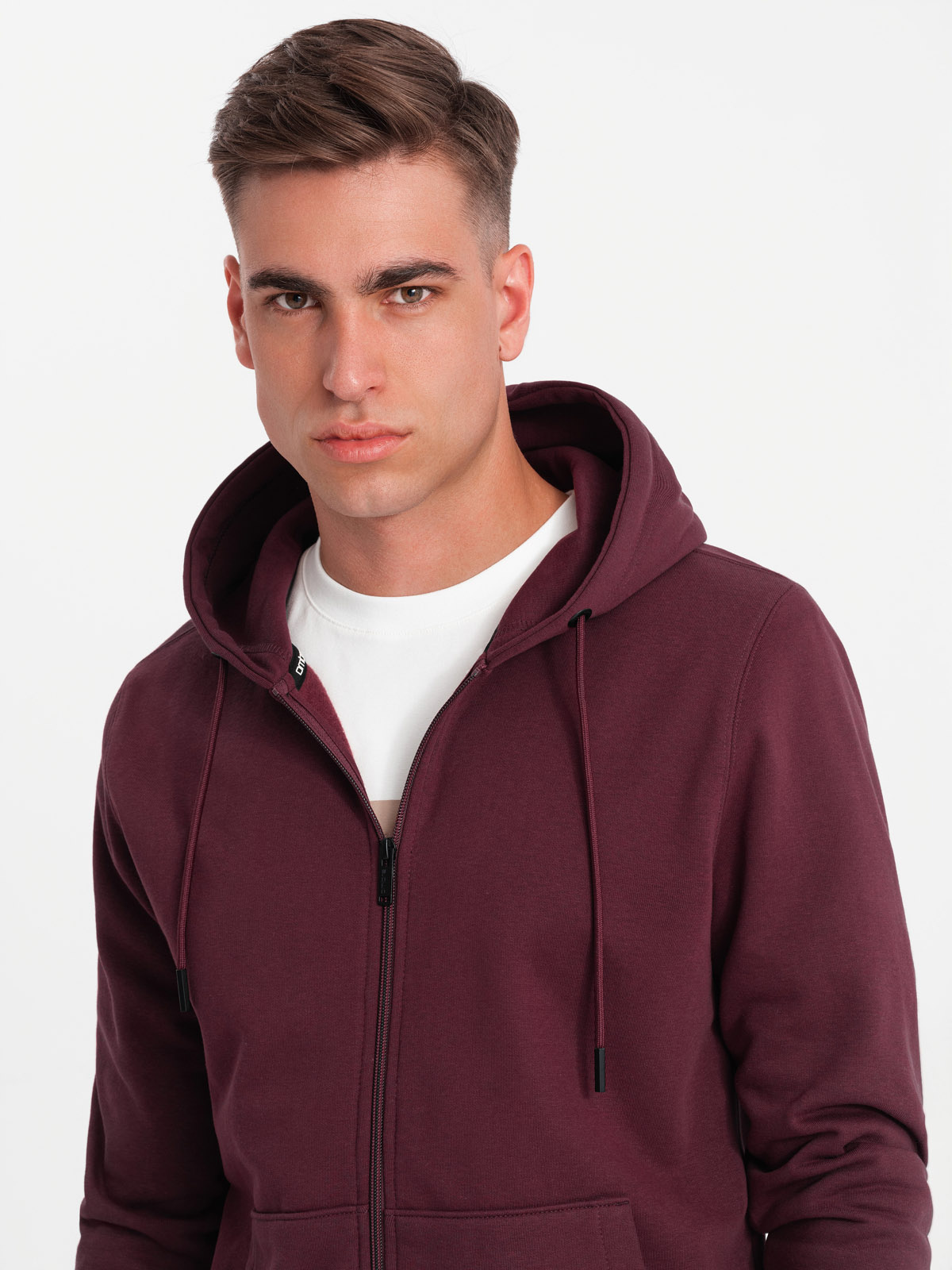 Ombre Unzipped cotton men&#039;s BASIC sweatshirt - maroon