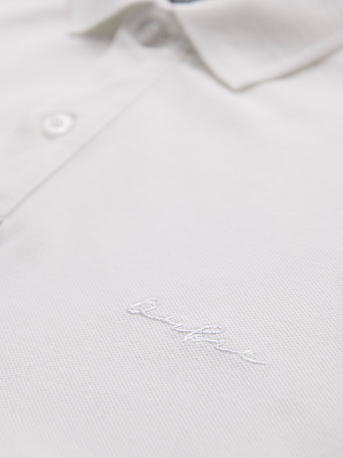 Ombre Polo shirt in cotton pique knit - ecru