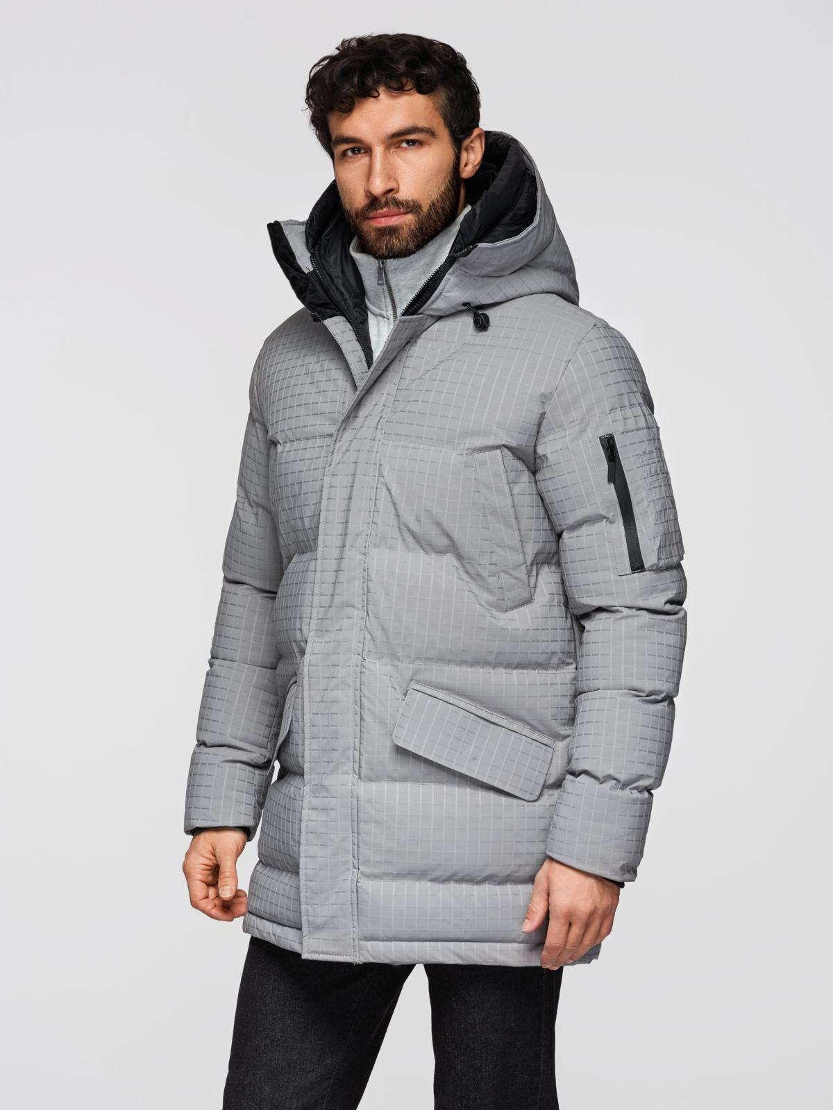 Ombre Outdoor long men's parka jacket - gray