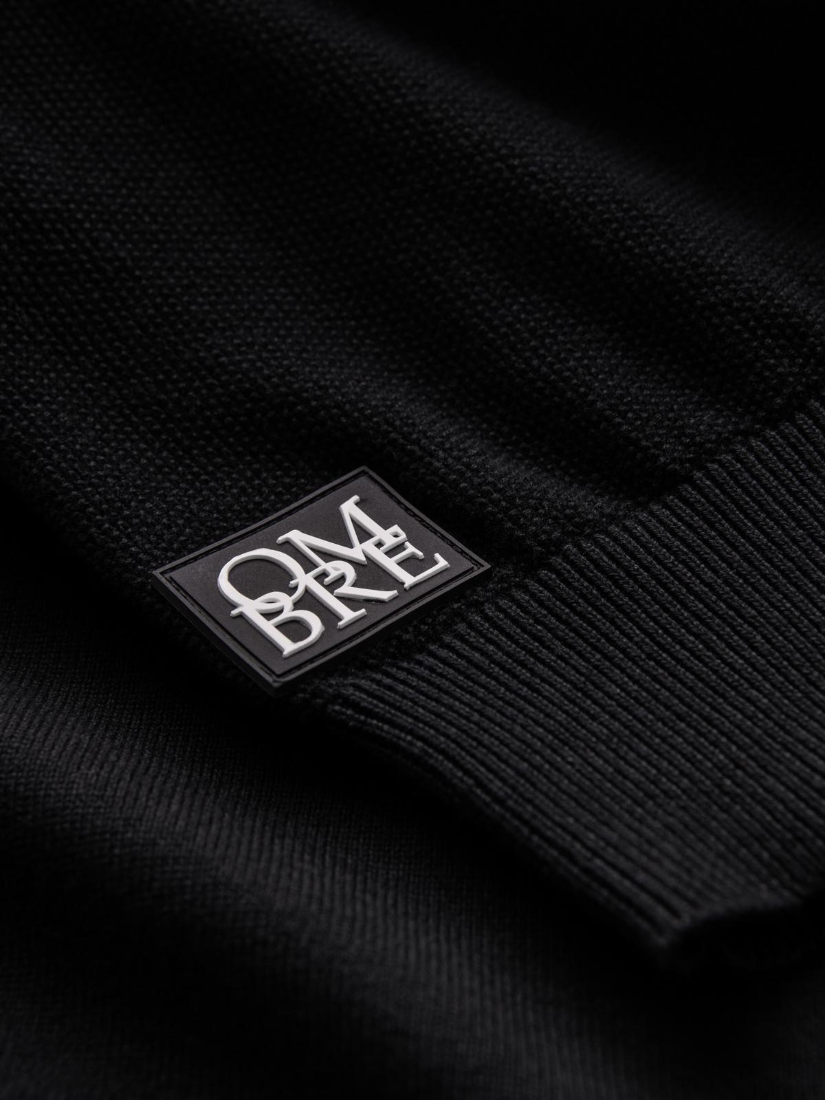 Ombre Men's raglan sweater with ribbed sleeves - black