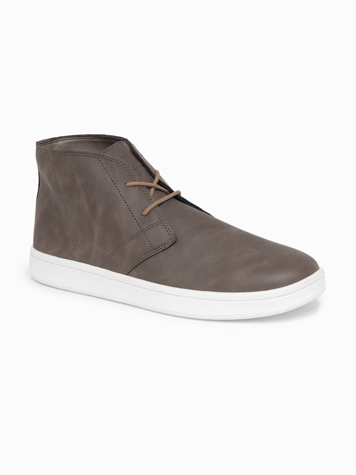 Ombre Men's high-top boots with a rubber sole – dark brown
