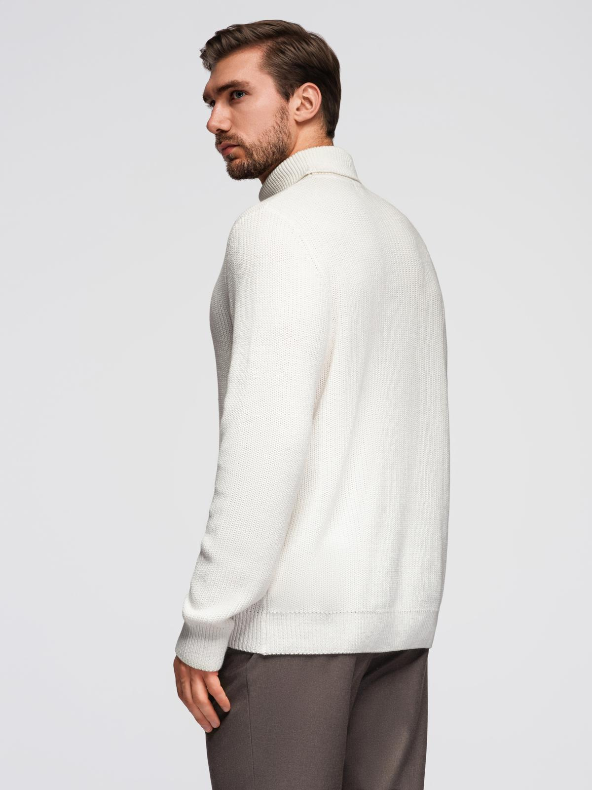 Ombre Classic men's cotton turtleneck sweater - white