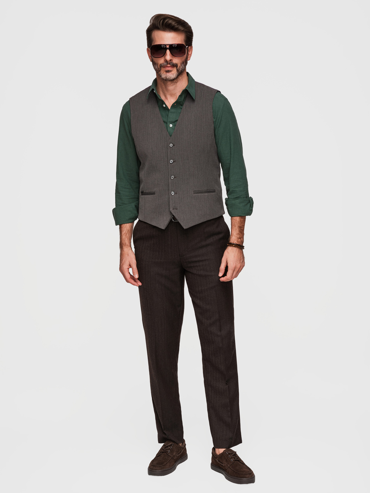 Pánska slim fit vesta Ombre
