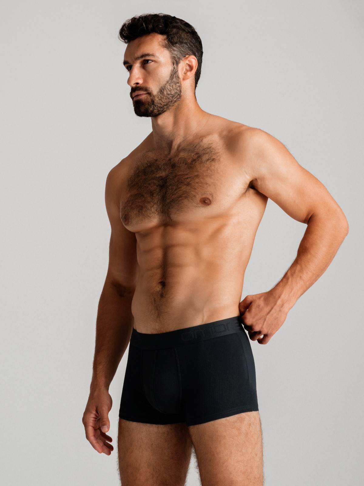 Ombre Men&#039;s cotton boxer shorts with logo - 3-pack black