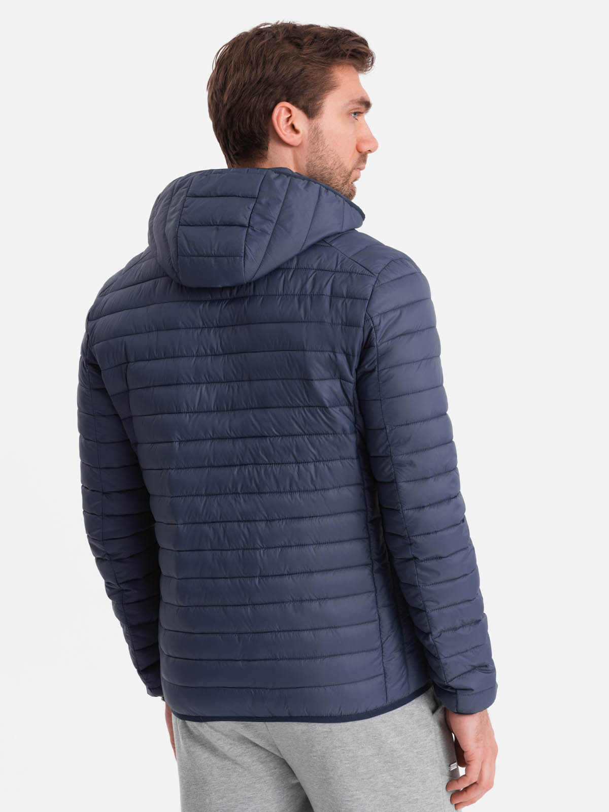 Ombre Men's quilted bagged jacket - navy blue