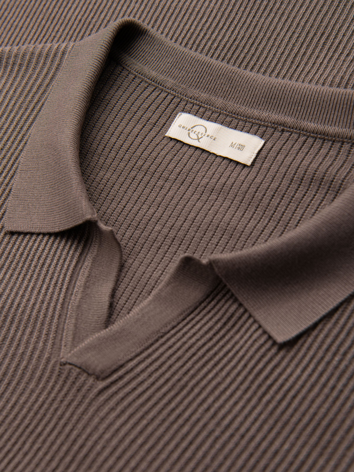 Ombre Men's buttonless polo shirt with open collar - ash