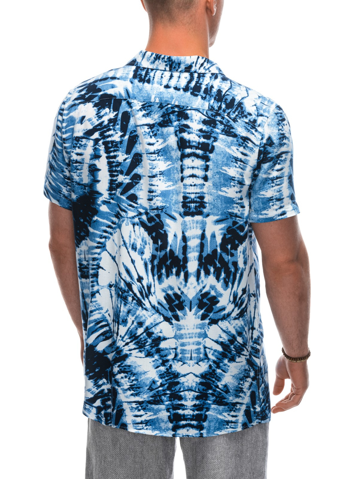 Ombre Men's viscose patterned short sleeve shirt OM-SHPS-0113
