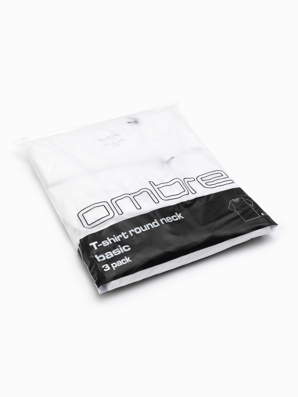 Sada pánskych tričiek Ombre BASIC - 3x biele