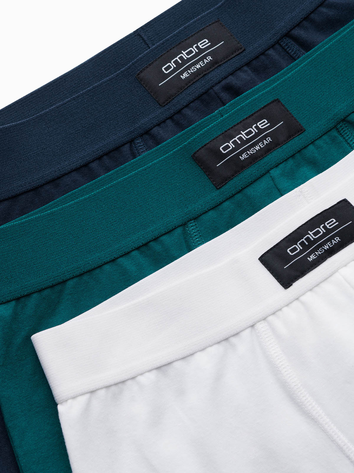 Ombre BASIC men&#039;s single color matching boxer shorts with elastane - 3 pack mix OM-UNBB