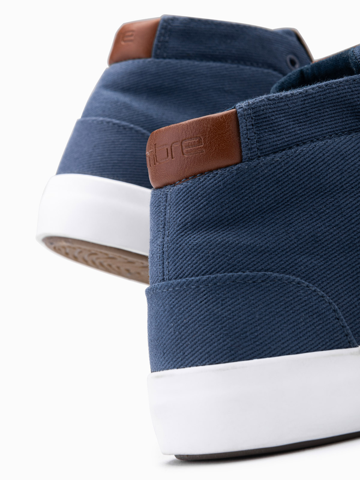 Ombre Men&#039;s high-top sneakers in cotton canvas - dark blue