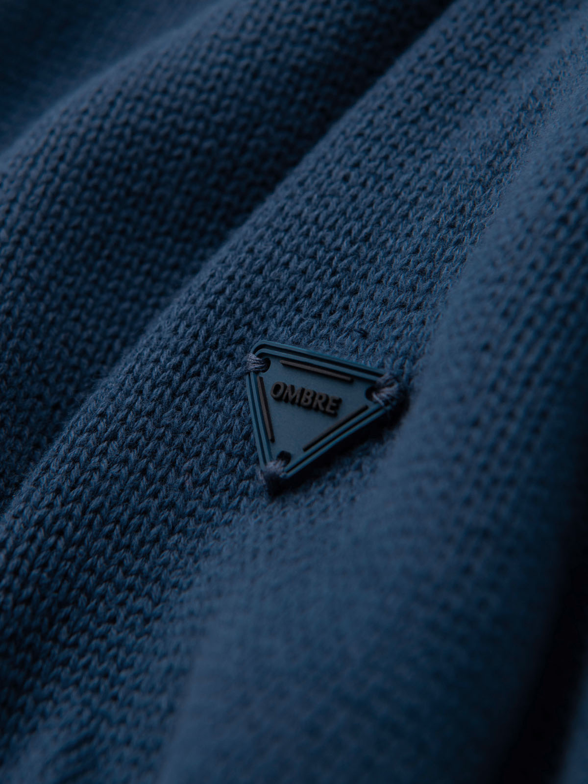 Ombre Men's turtleneck knit sweater - dark blue