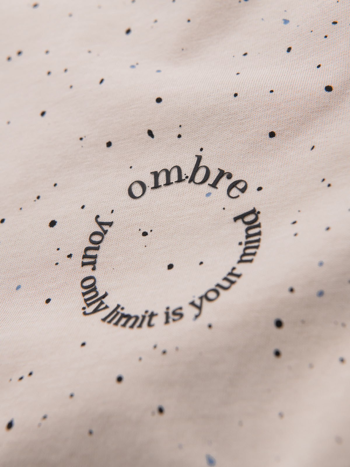 Ombre Men's printed cotton t-shirt with round neckline - beige