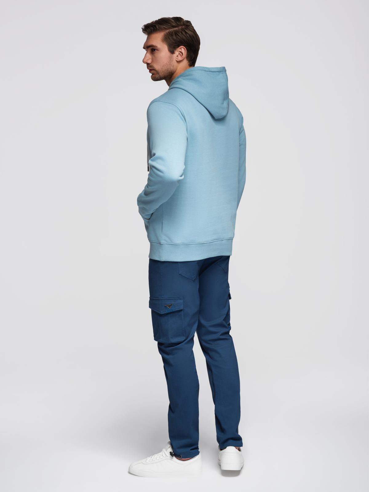 Ombre Men's kangaroo sweatshirt with hood - blue