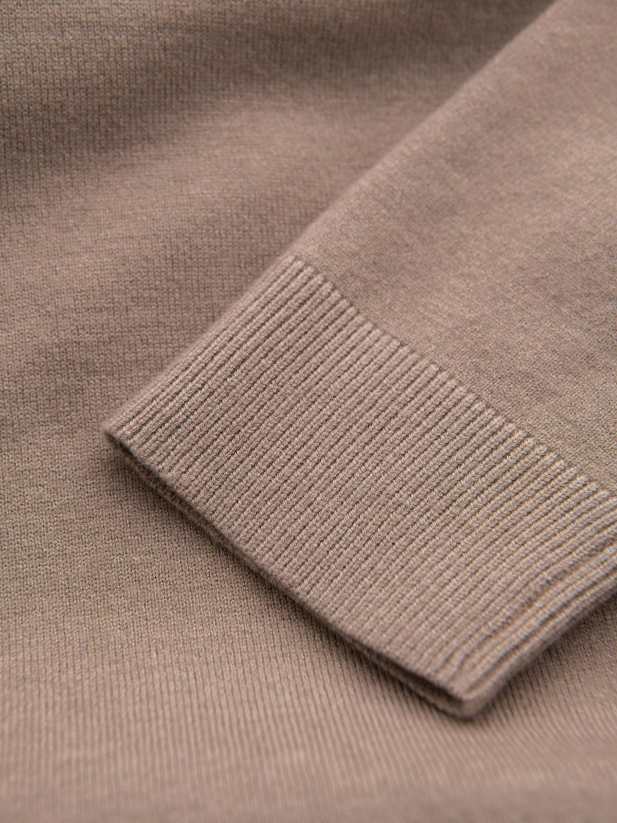 Ombre Men's knitted turtleneck with viscose - dark beige