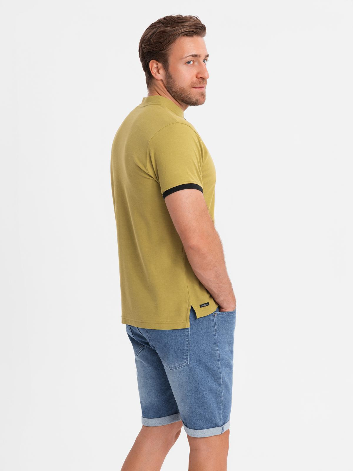 Ombre pánske tričko s henley výstrihom