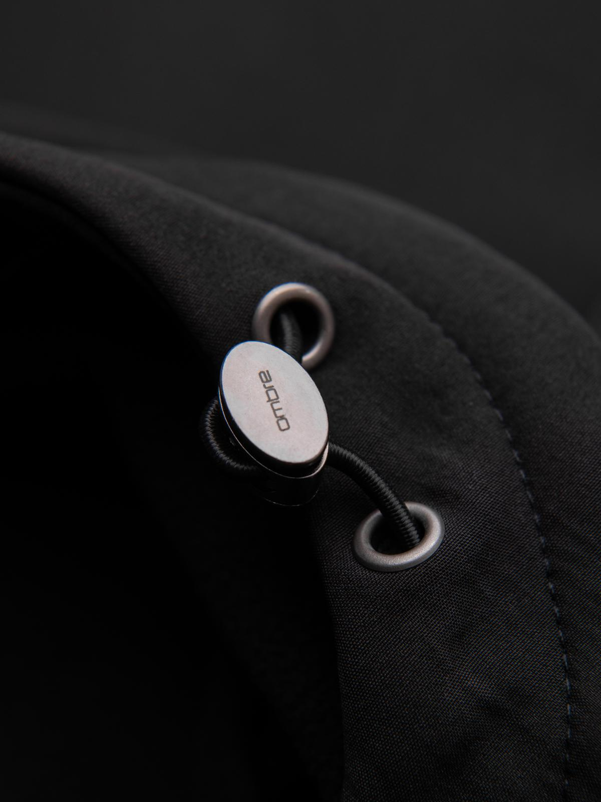 Ombre Men&#039;s parka coat with fleece lining and waist adjustment - black