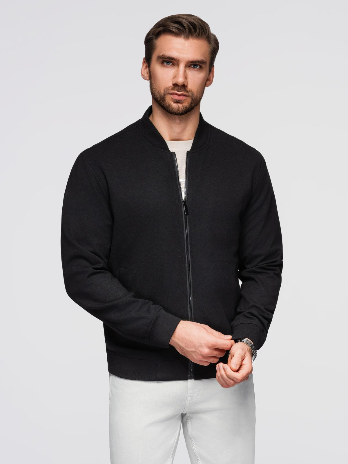 Ombre Men&#039;s raglan sleeve bomber jacket - black