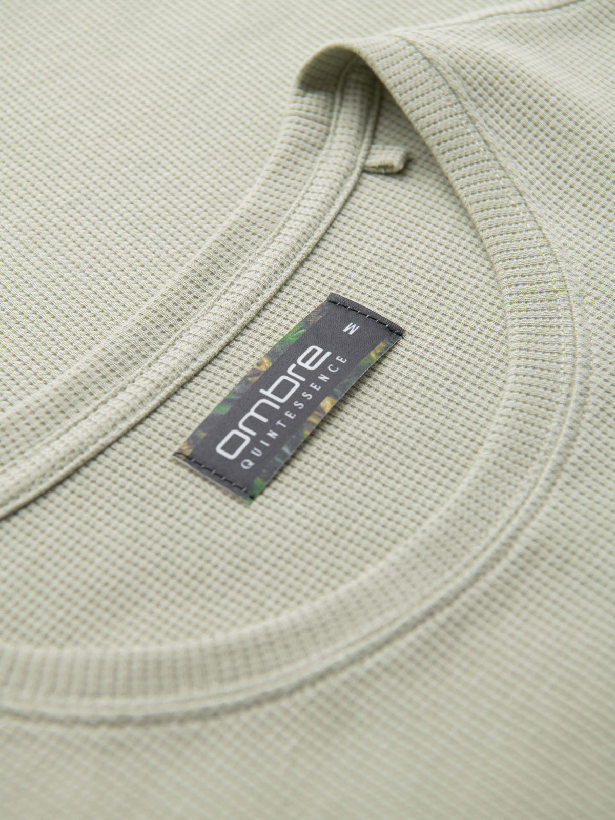 Ombre Men's waffle-textured T-shirt with round neckline - pistachio