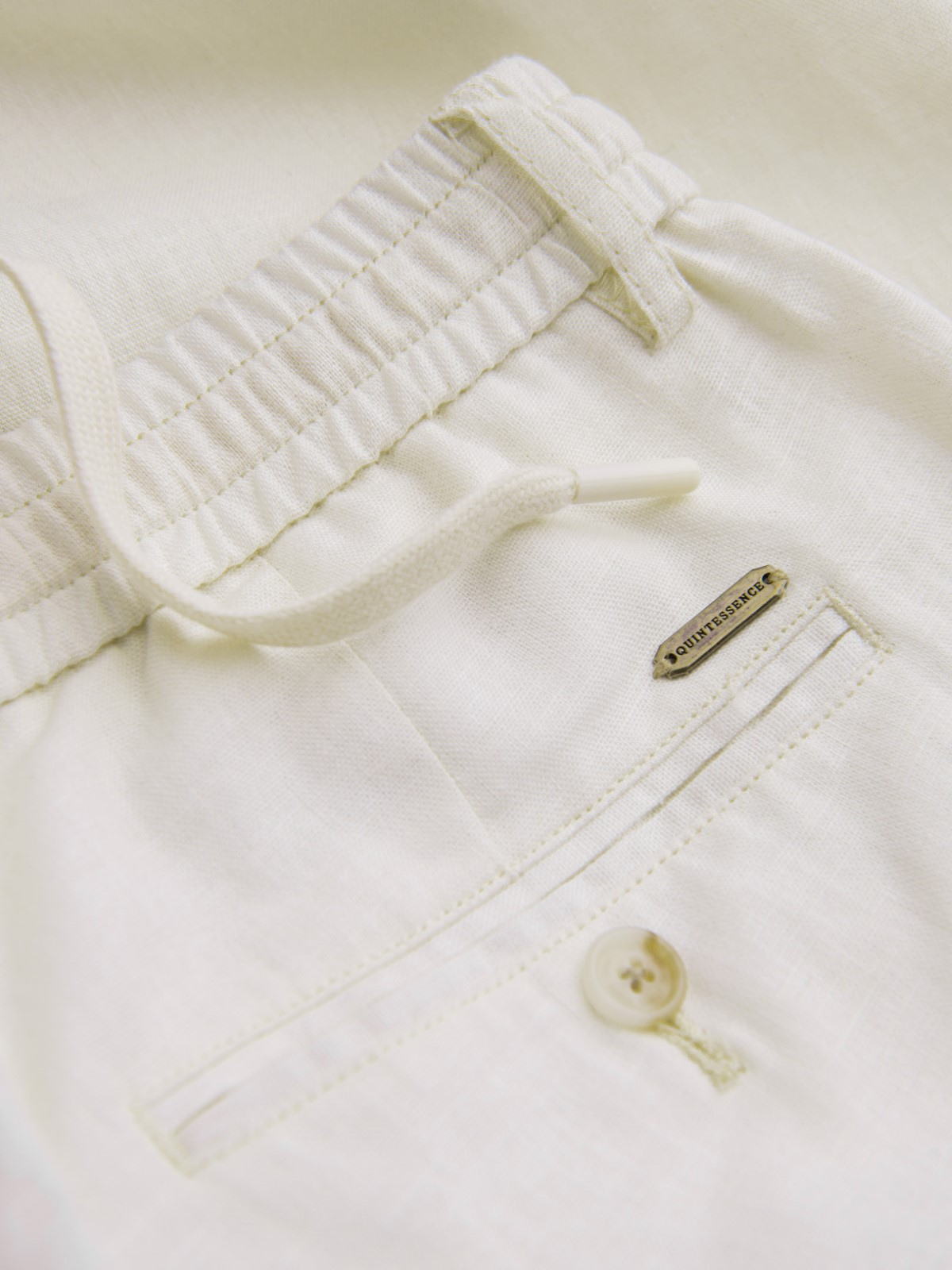 Ombre Men's linen blend roll-up chino pants - cream