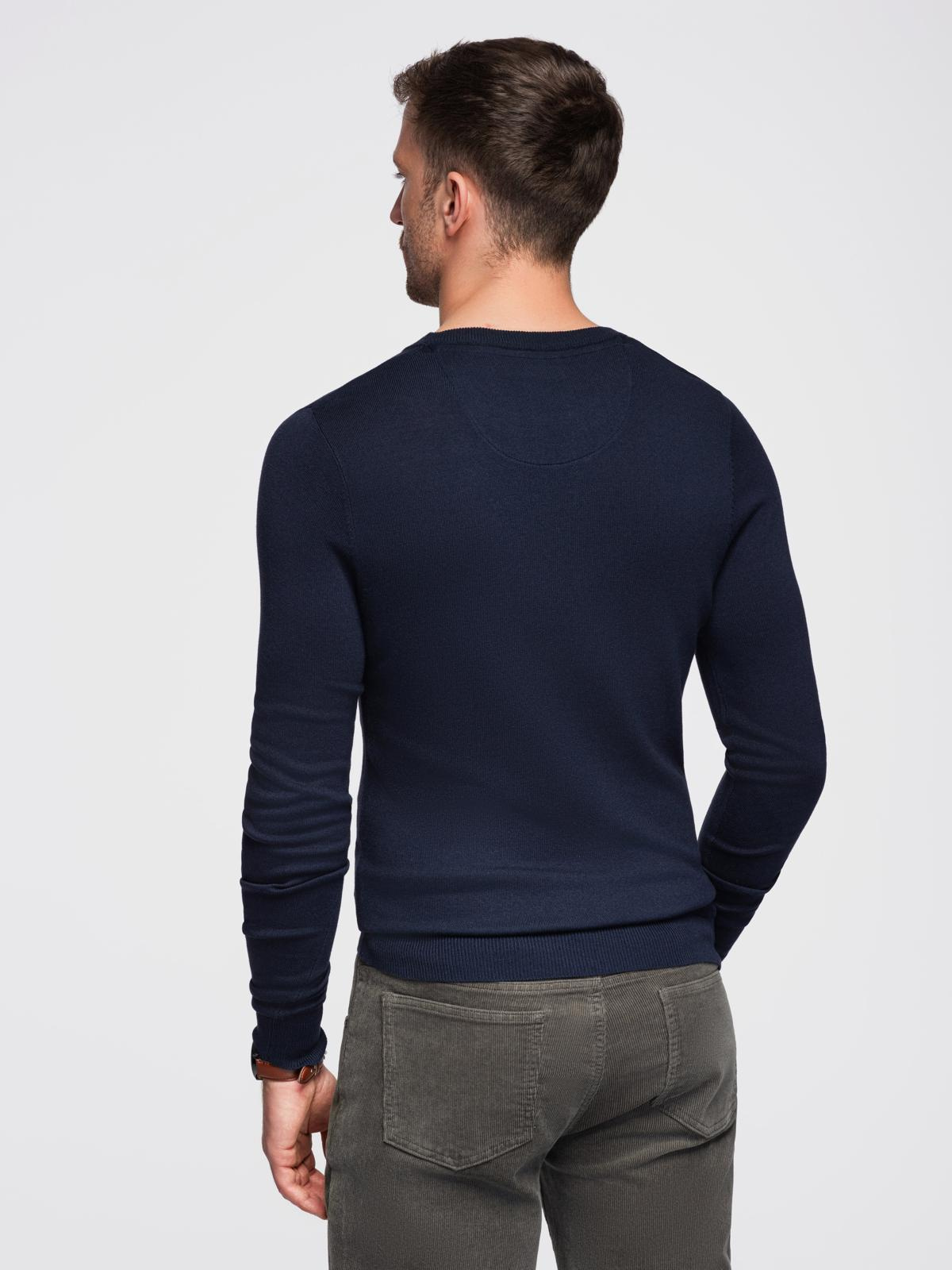 Ombre Classic men&#039;s sweater with round neckline - navy blue