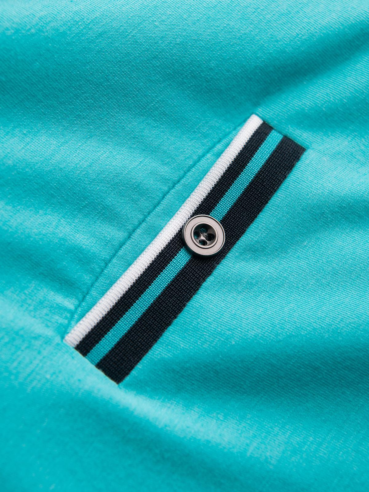 Ombre Men's henley t-shirt with decorative ribbing - turquoise