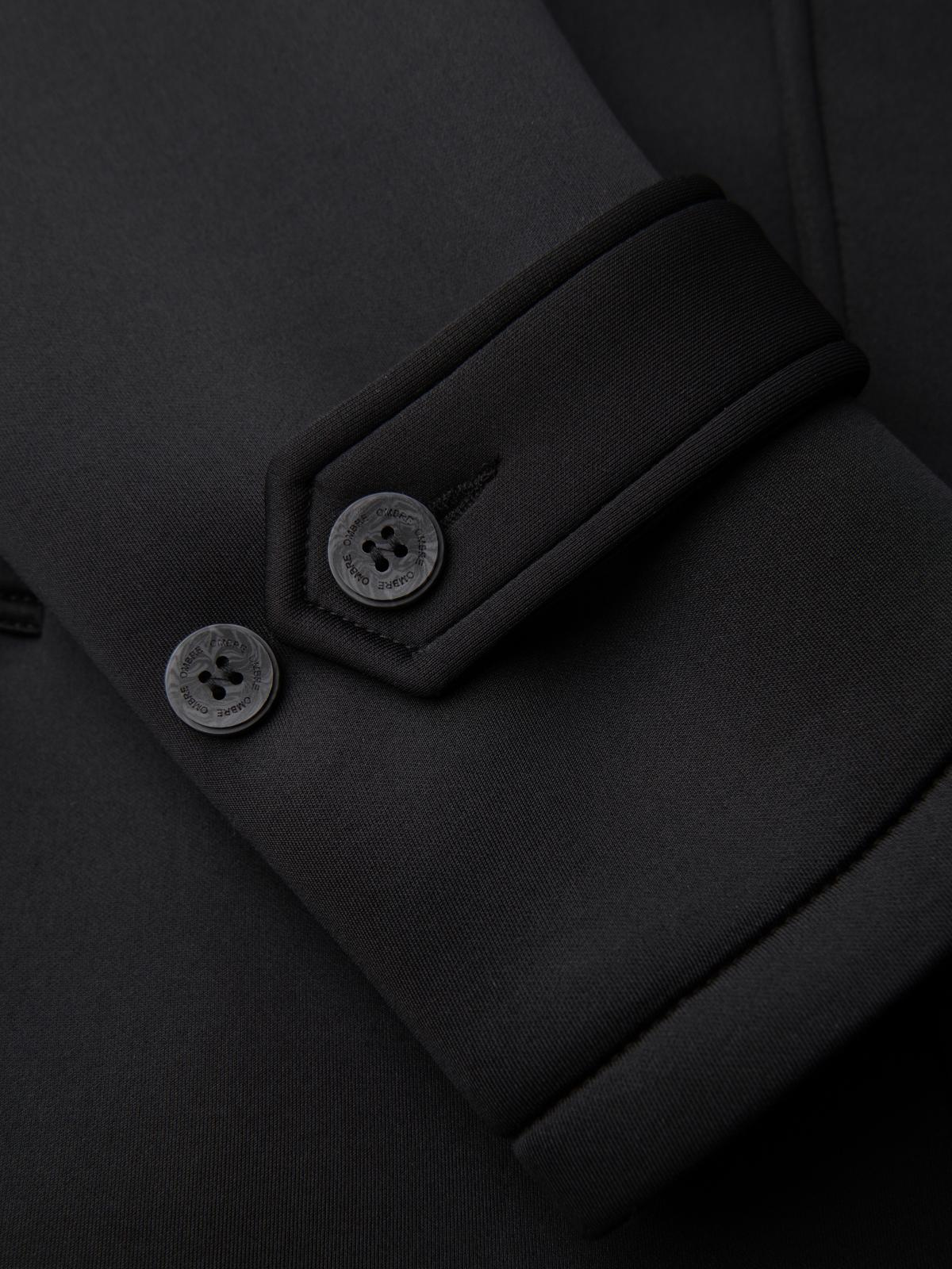 Ombre Men&#039;s minimalist medium length coat with hood - black