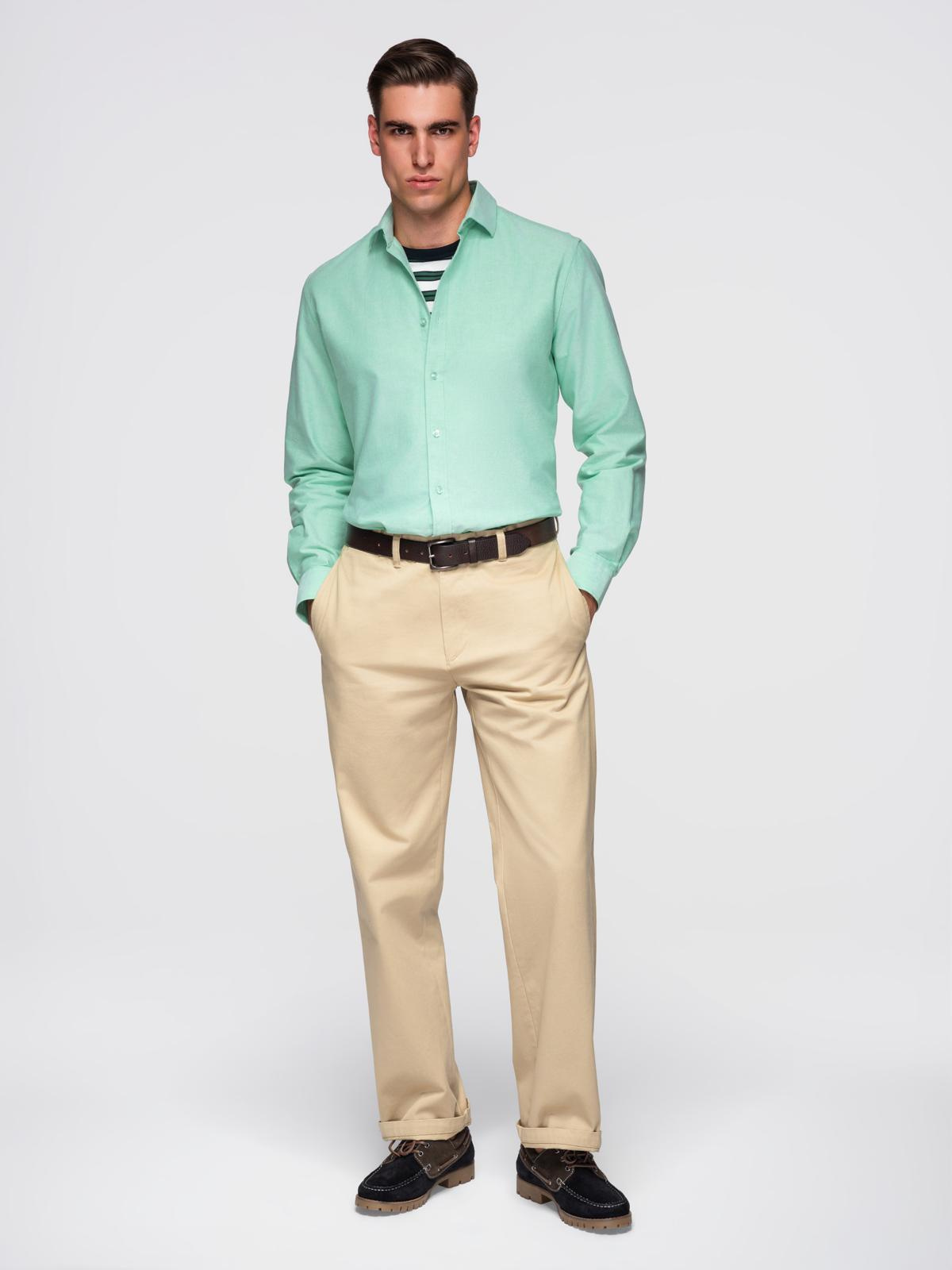 Ombre Men&#039;s pastel cotton oxford shirt - mint