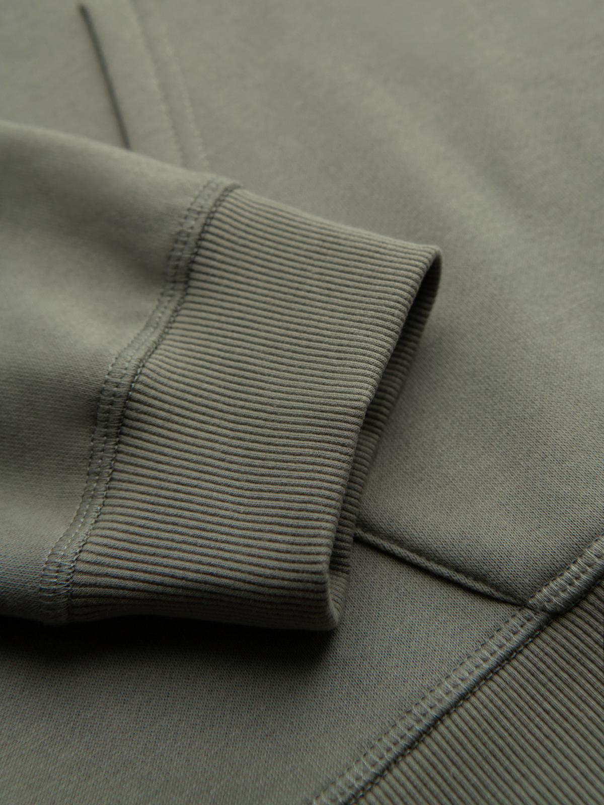 Ombre Men's kangaroo sweatshirt with embroidery and hood - khaki