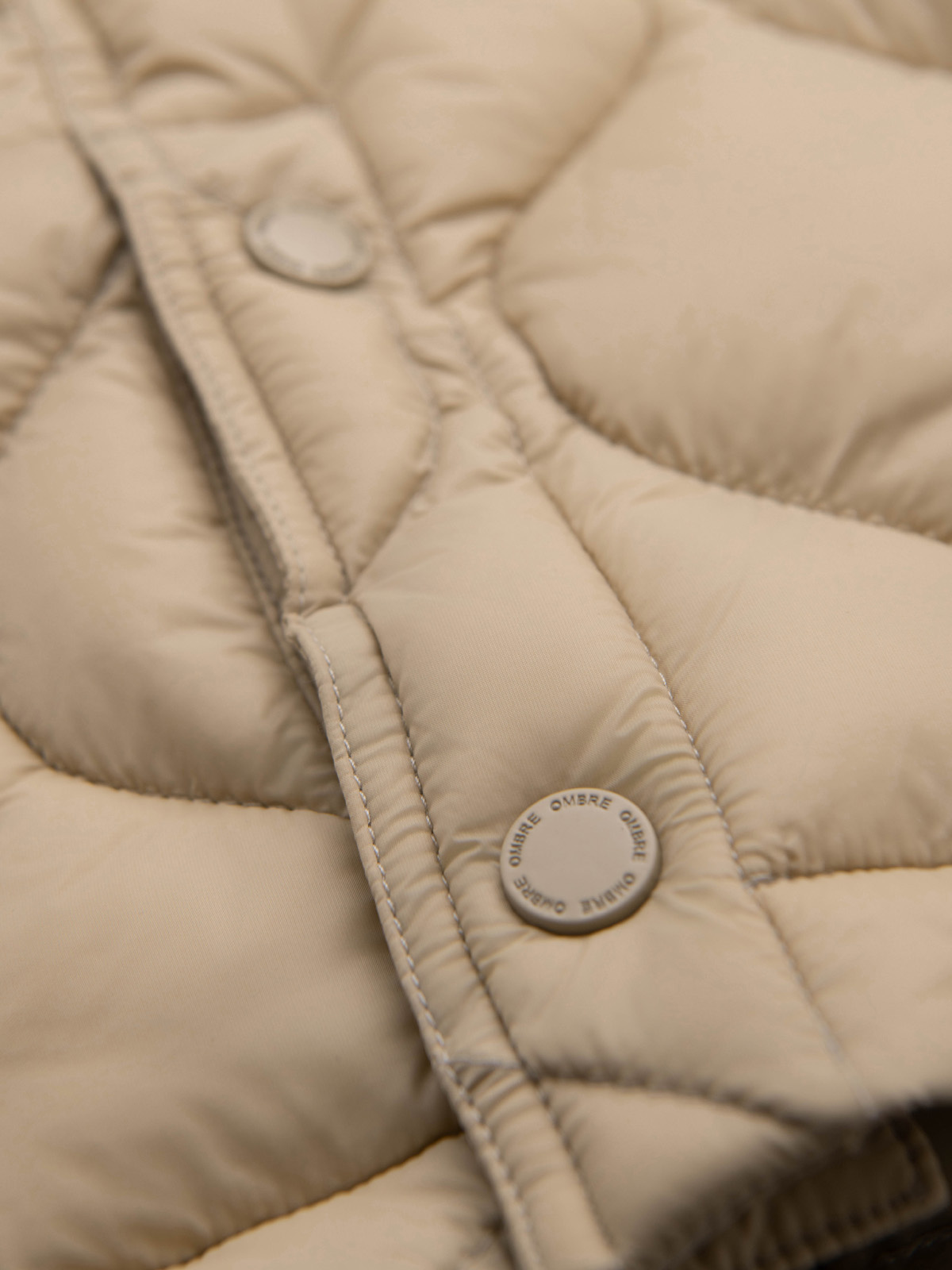 Ombre Men&#039;s quilted jacket in shirt cut - beige