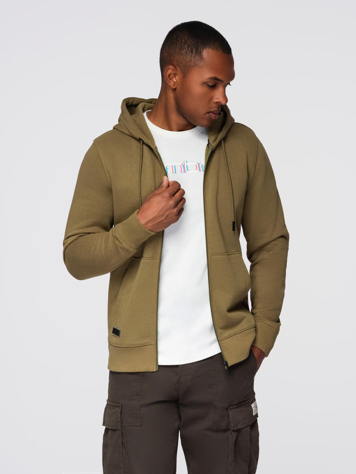 Ombre BASIC men&#039;s cotton stretch sweatshirt - olive