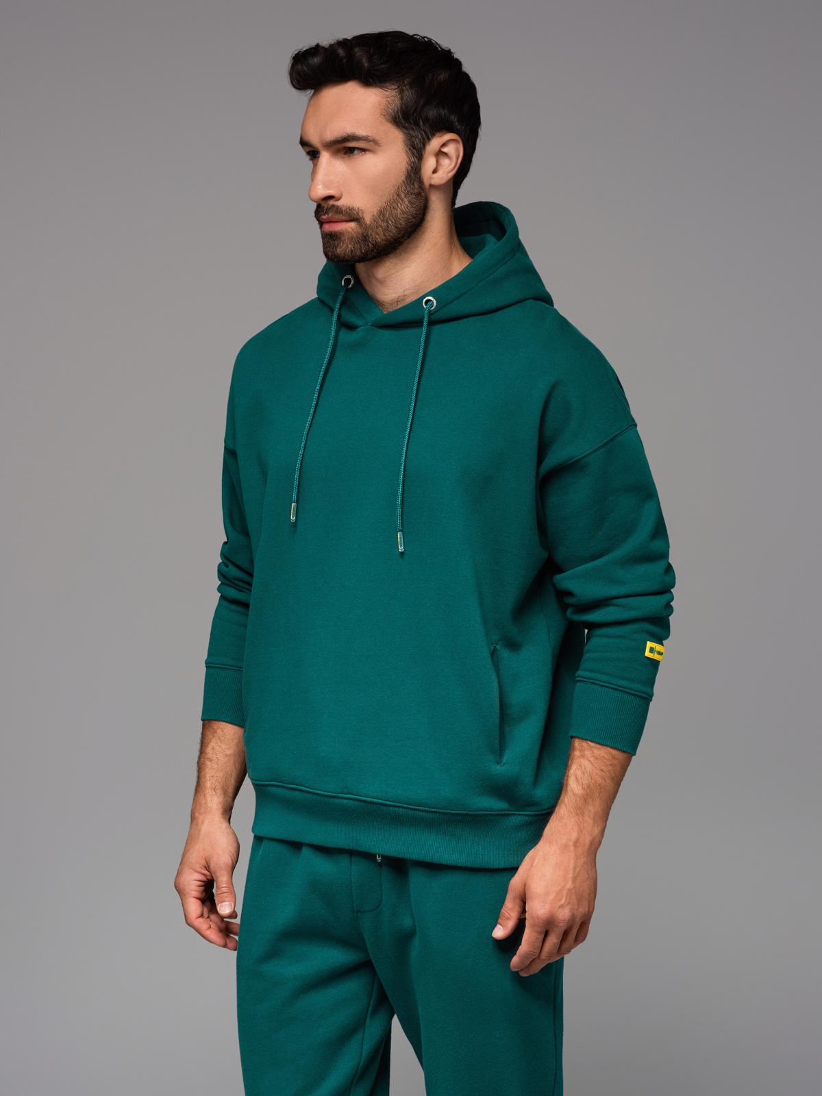 Ombre Unisex sweatshirt with pockets and hood - dark green