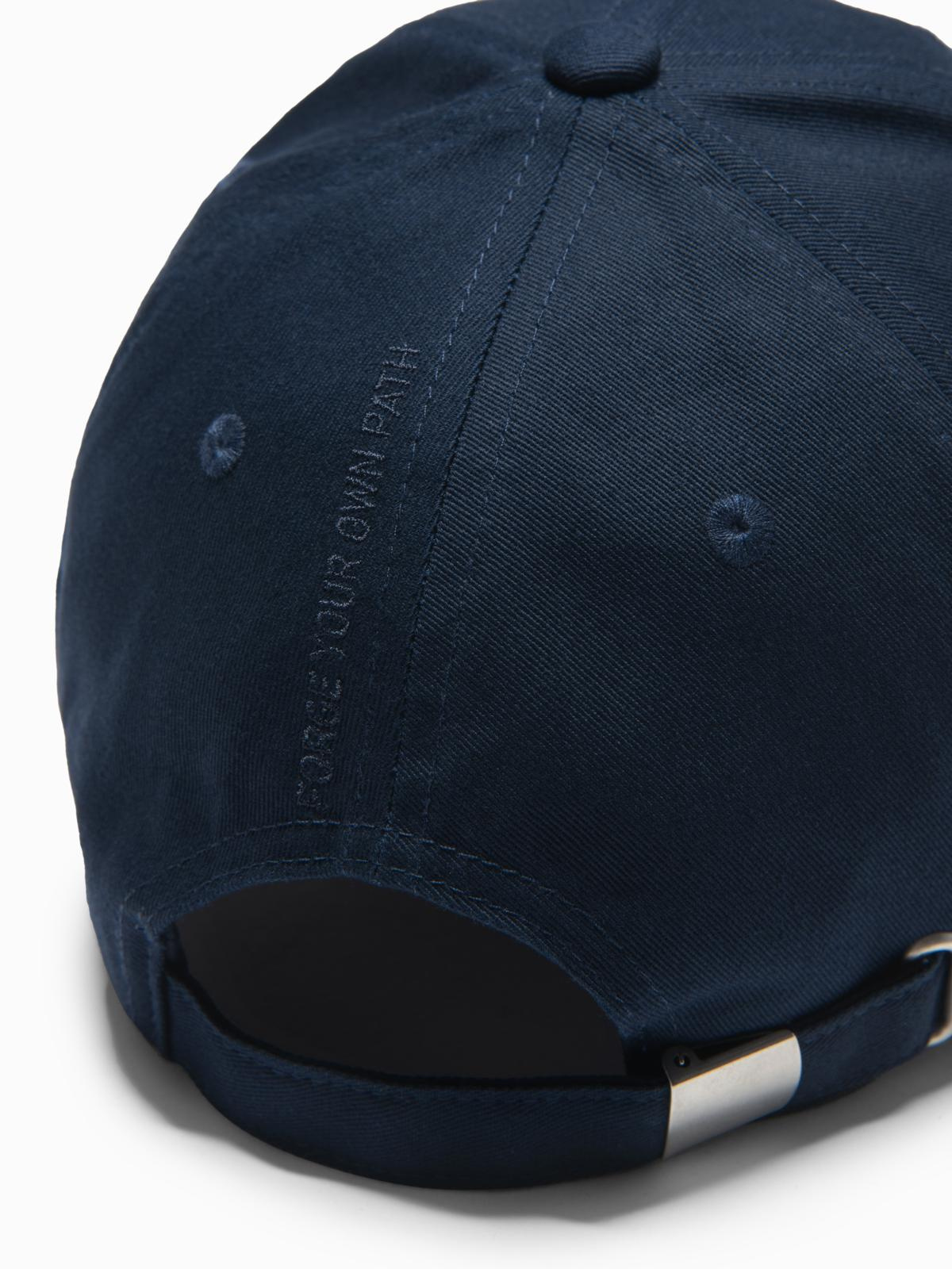 Ombre Men's baseball cap with decorative embroidery - navy blue