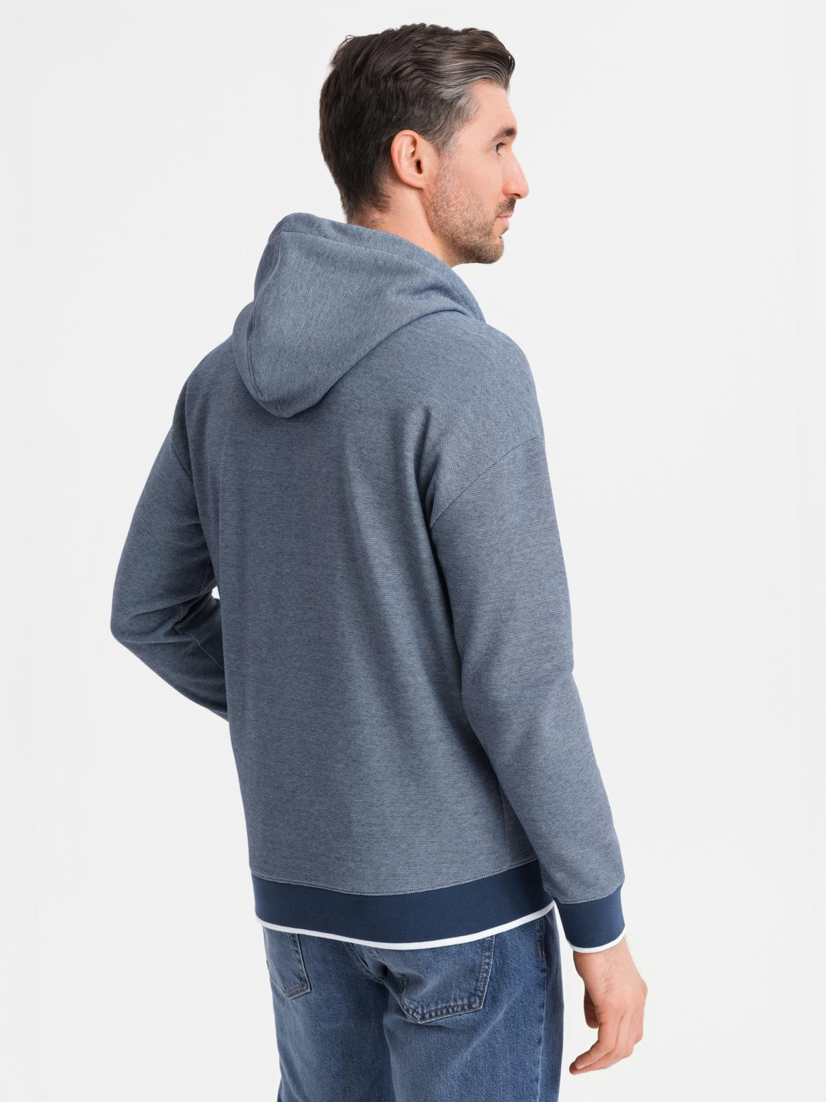 Ombre Men&#039;s soft-textured hooded sweatshirt - navy blue