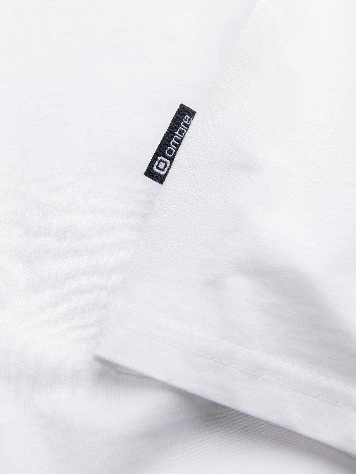 Ombre Men's unprinted longsleeve with a crew neckline - white