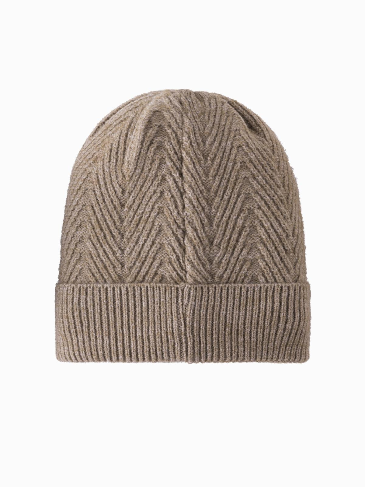Ombre Men's knitted sweater-weave cap with patch - ash