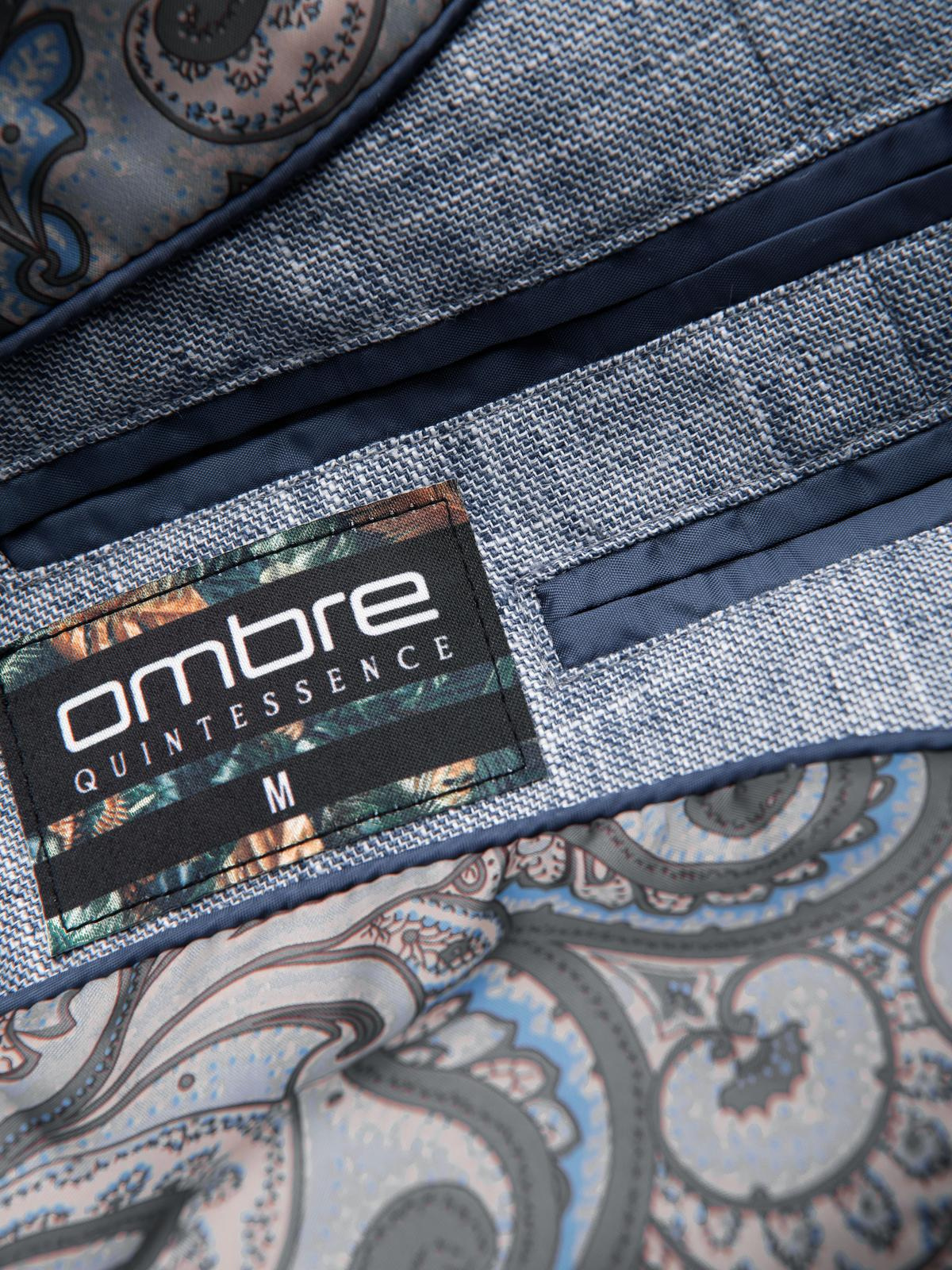 Ombre Men's REGULAR cut jacket with linen - light blue