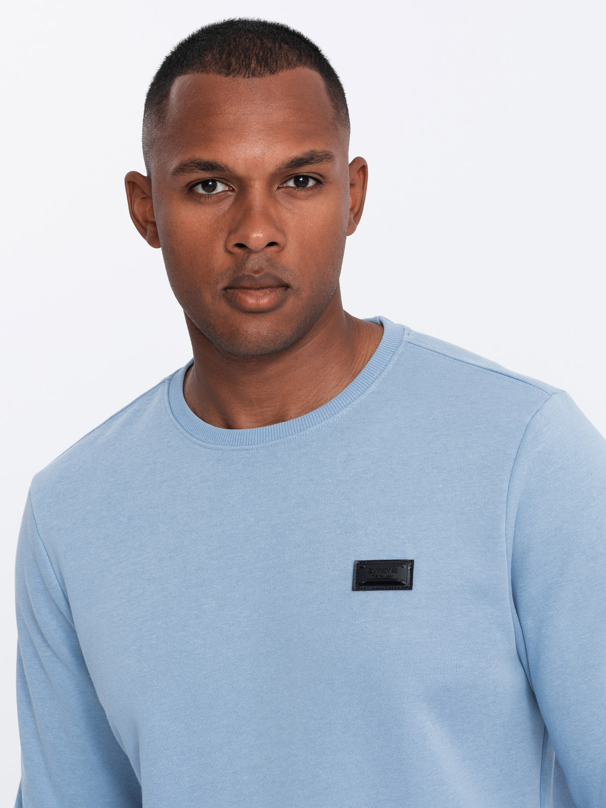 Ombre Men&#039;s non-stretch sweatshirt with metal pin - blue