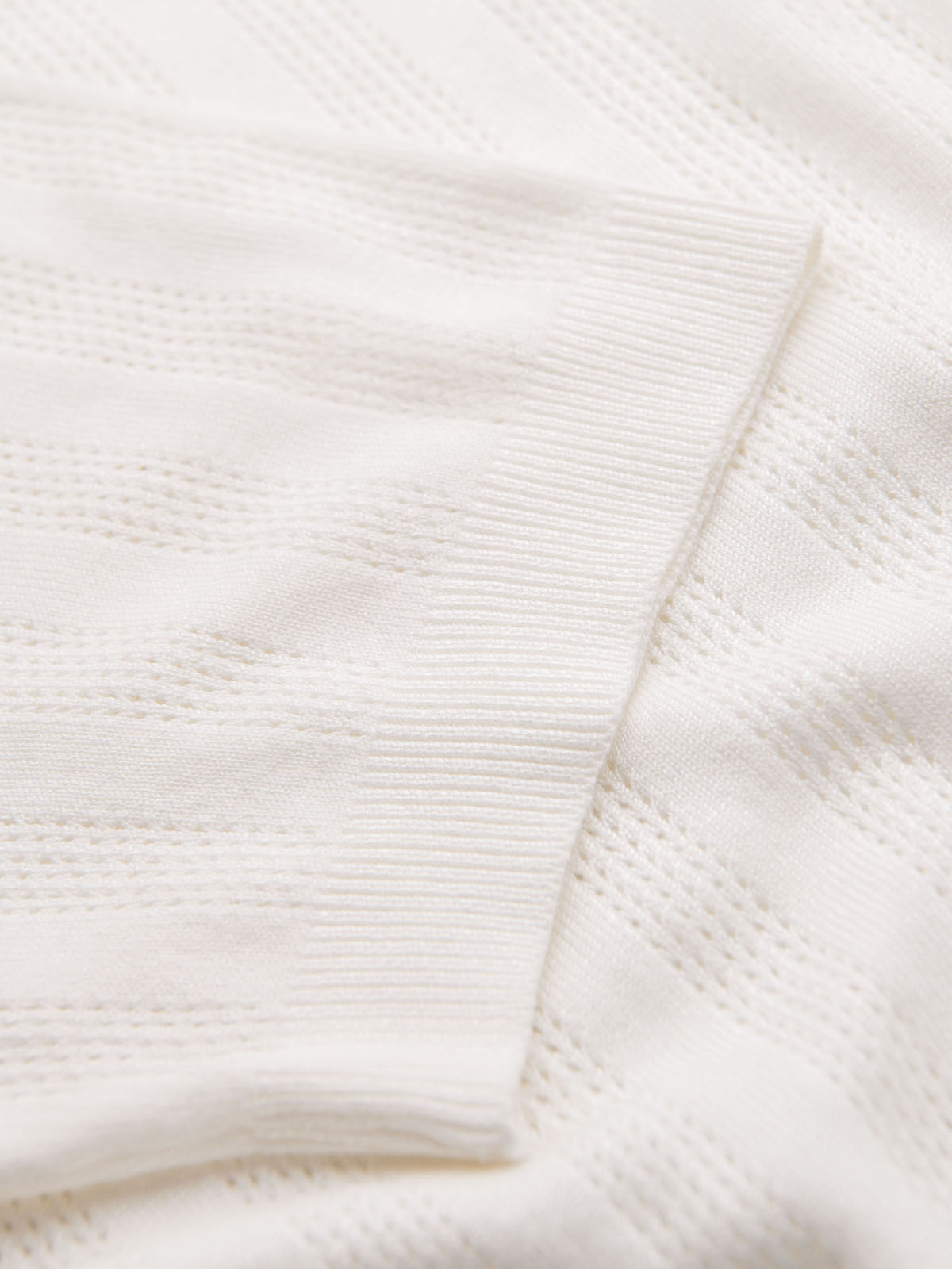 Ombre Men's openwork sweater with round neckline and short sleeves - white