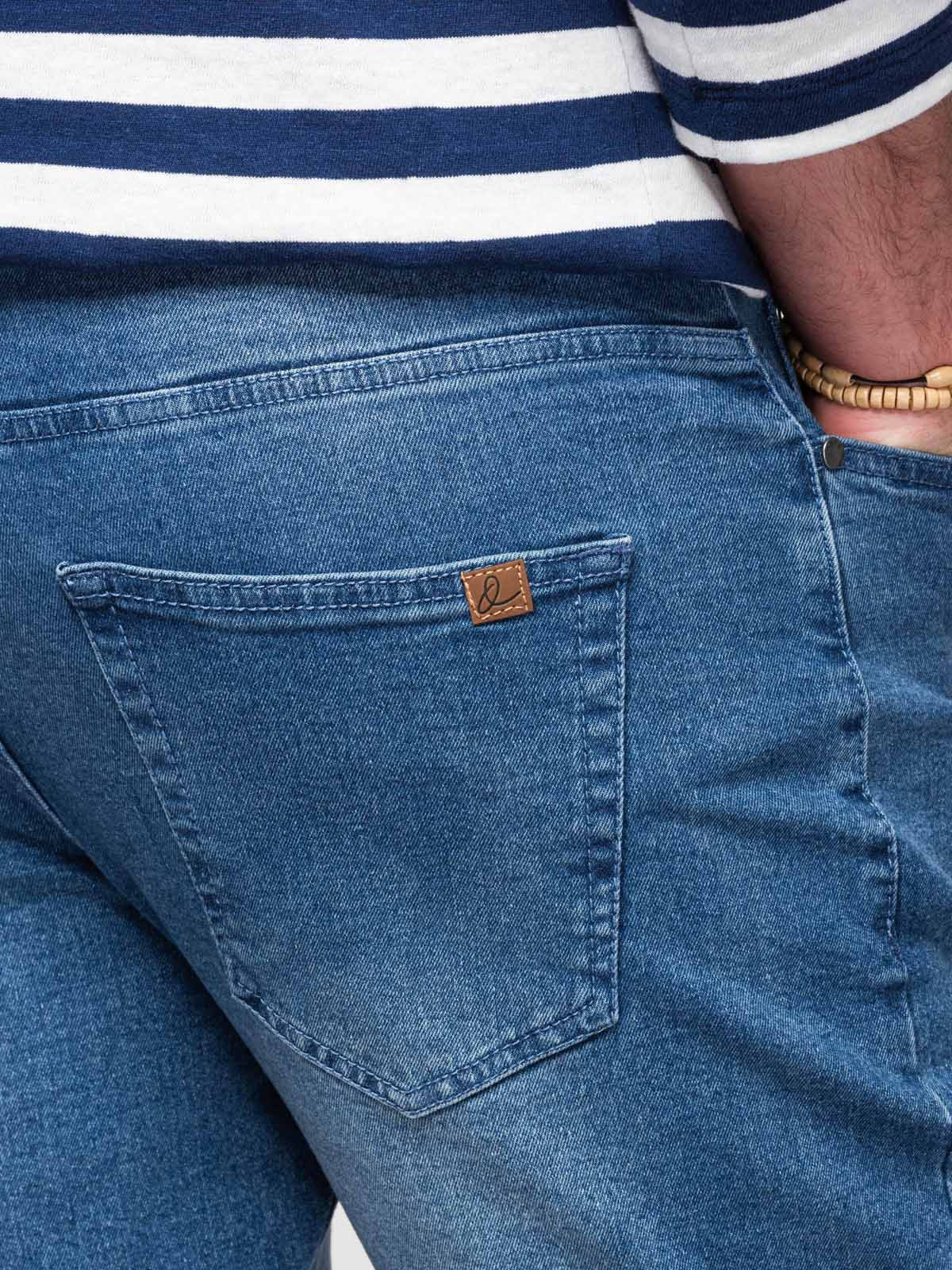 Ombre Men's denim shorts with rolled up leg - blue