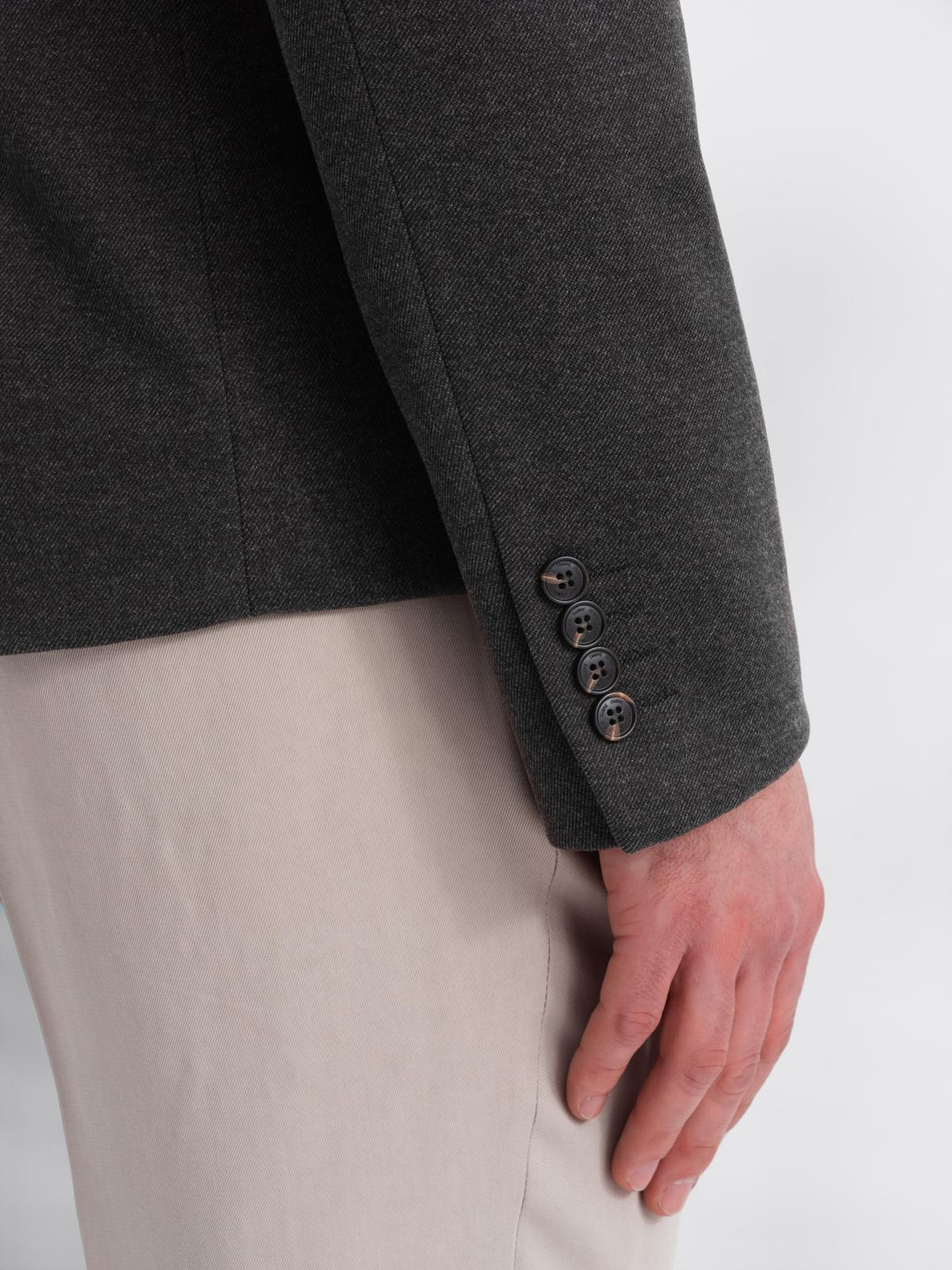 Ombre Men&#039;s melange rayon jacket with stand-up collar - black melange