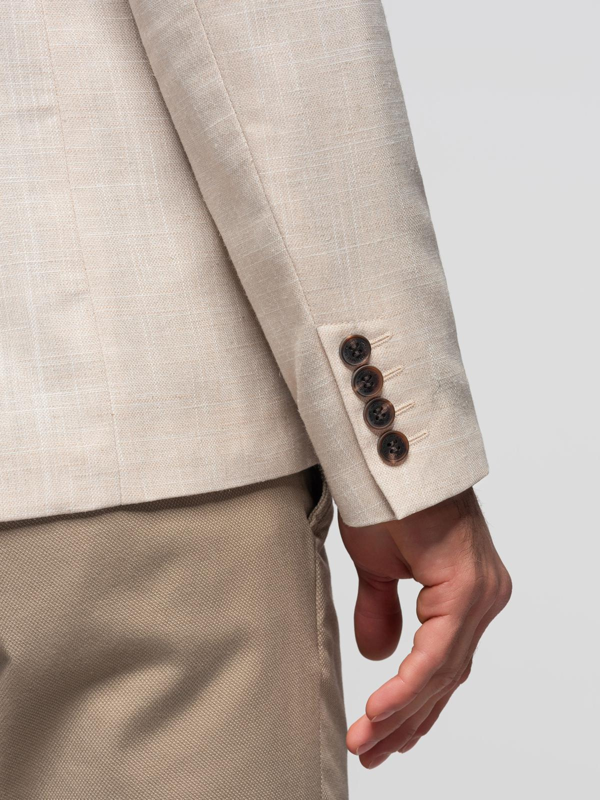 Ombre Men's REGULAR cut blazer with linen - cream