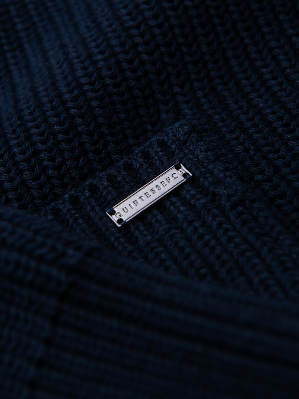 Ombre Men's cotton cardigan sweater with shawl collar - navy blue