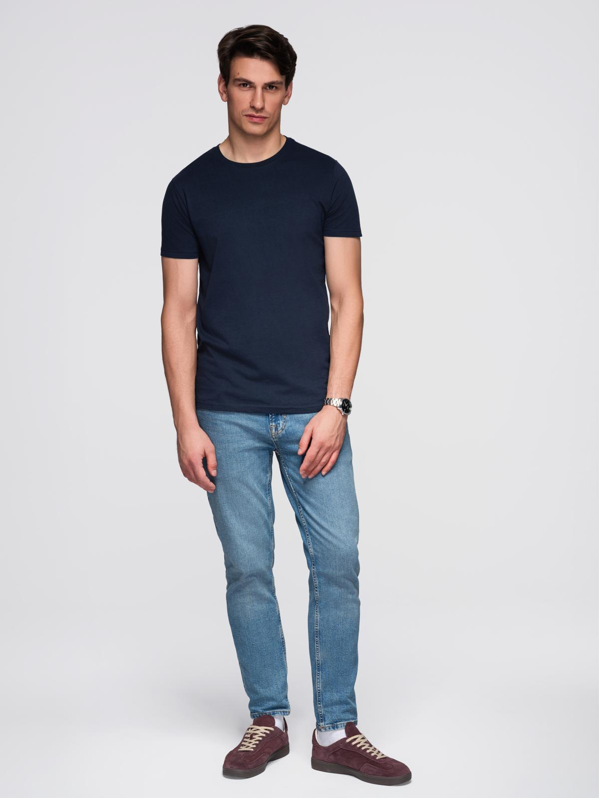Ombre Classic BASIC men's cotton T-shirt - navy blue