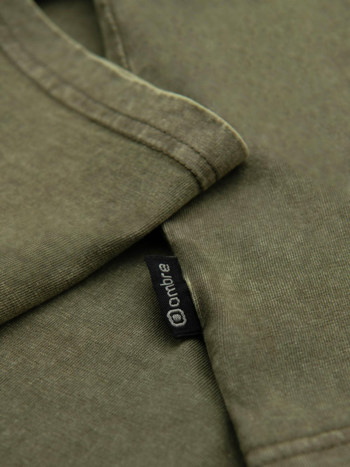 Ombre Men's t-shirt with wash effect - olive