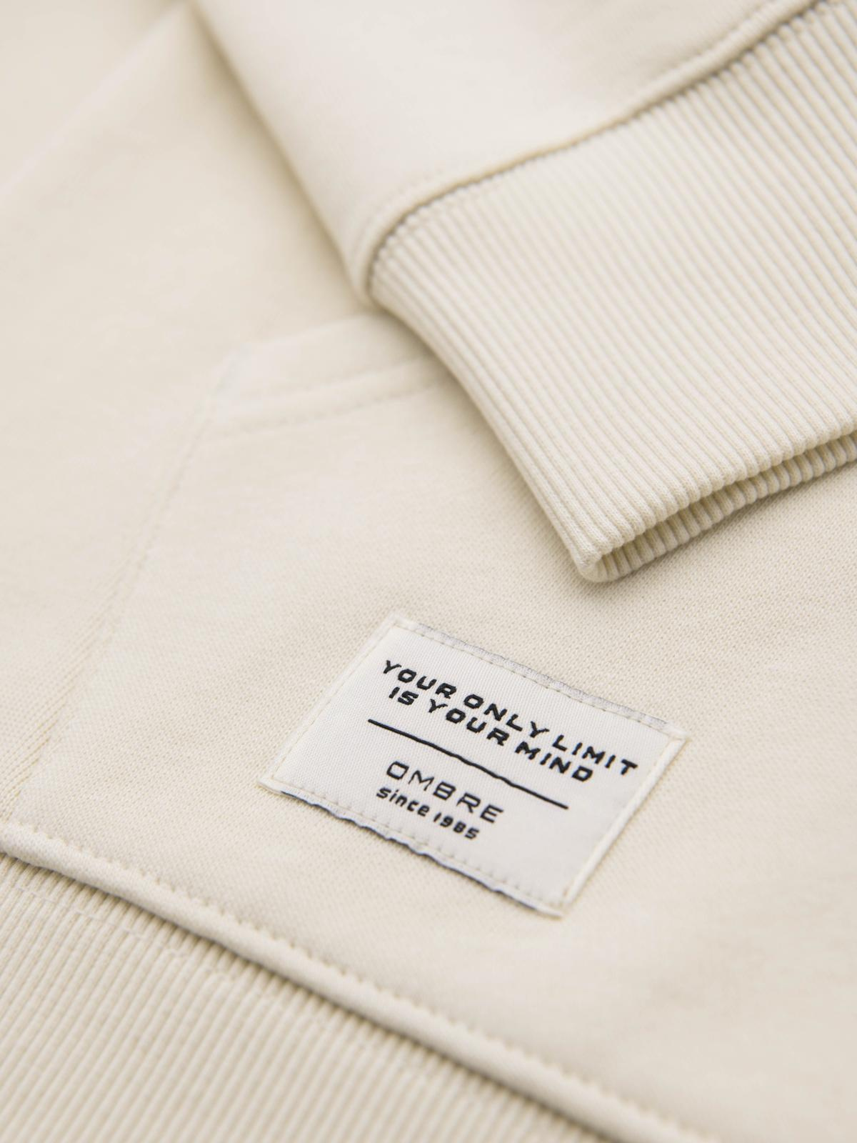 Ombre Men&#039;s BASIC unbuttoned hooded sweatshirt - cream